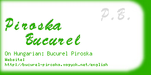 piroska bucurel business card